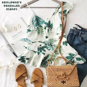 Ted Baker Tropical Ruffle Sash Sleeveless Peplum